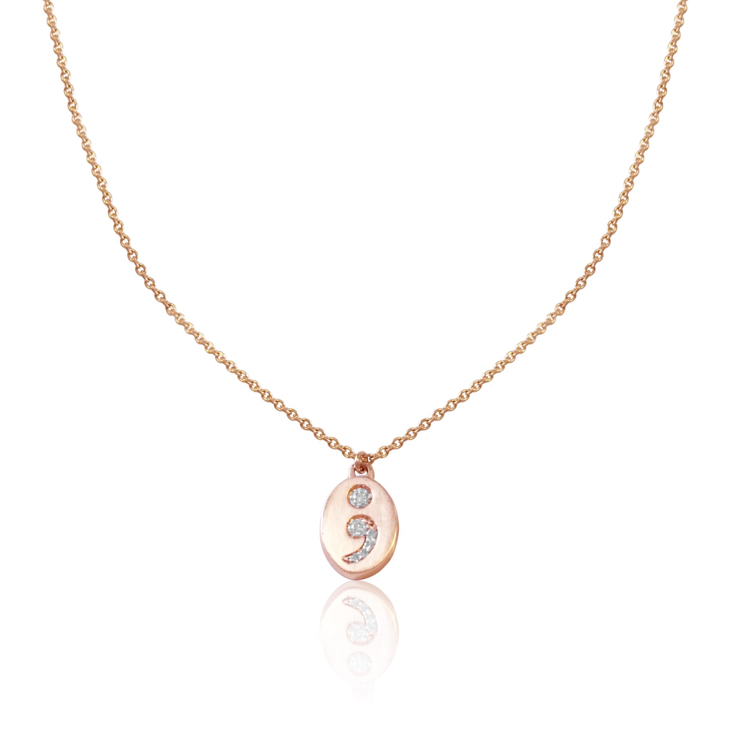 14k Diamond Semicolon Necklace