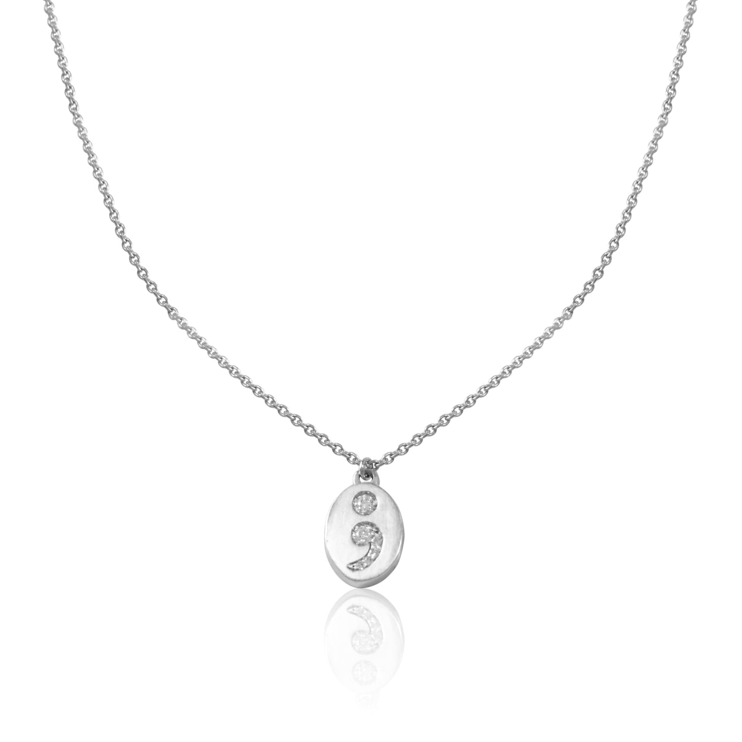 14k Diamond Semicolon Necklace