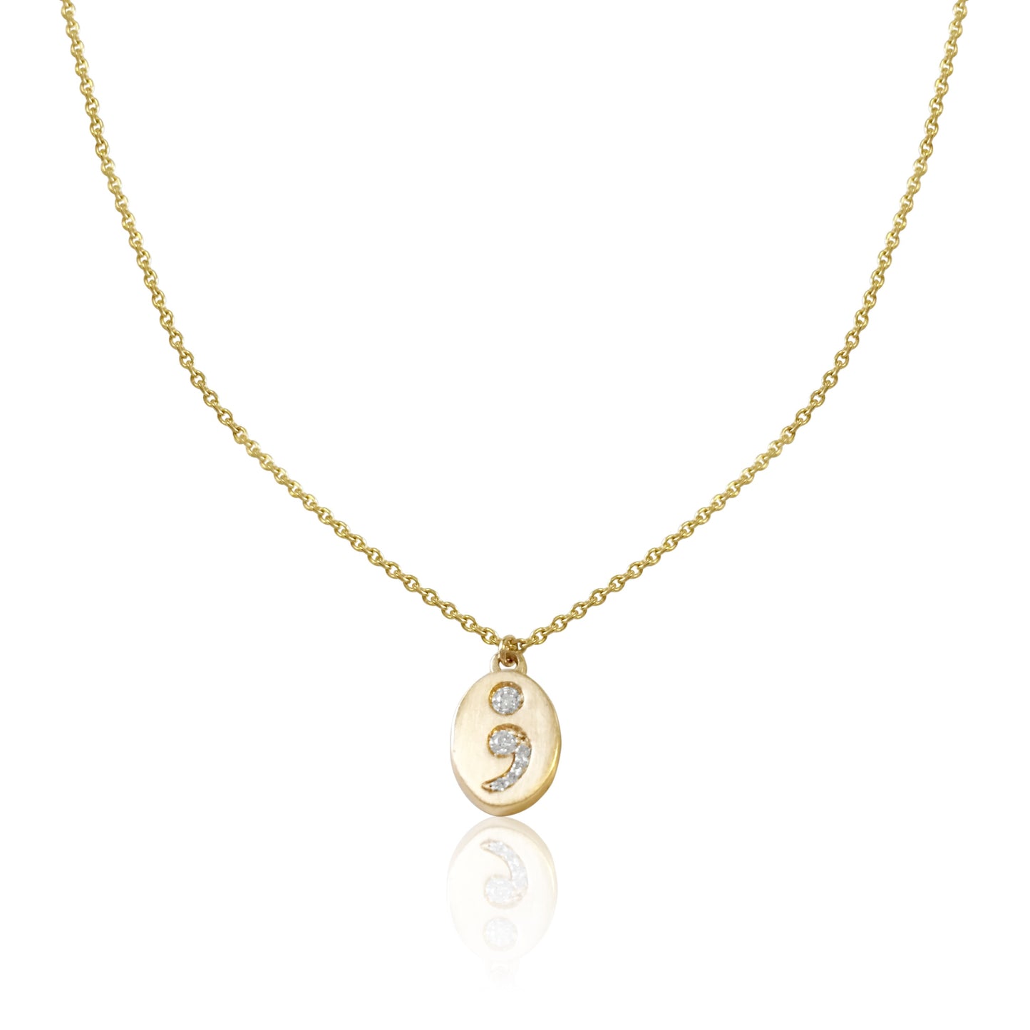 14k Diamond Semicolon Necklace