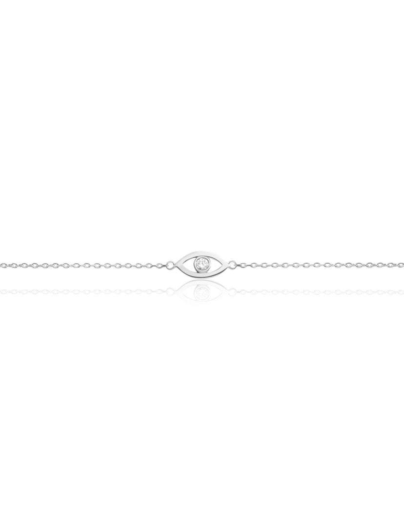 14k Gold Evil Eye Diamond Bracelet