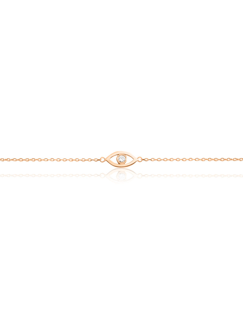 14k Gold Evil Eye Diamond Bracelet