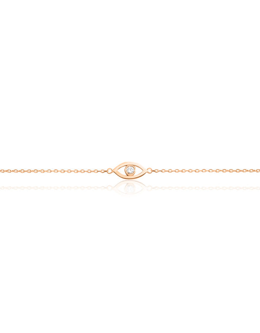 14k Gold Evil Eye Diamond Bracelet