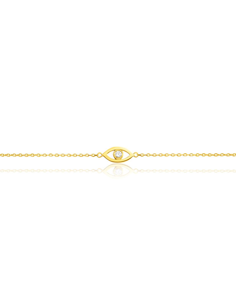 14k Gold Evil Eye Diamond Bracelet