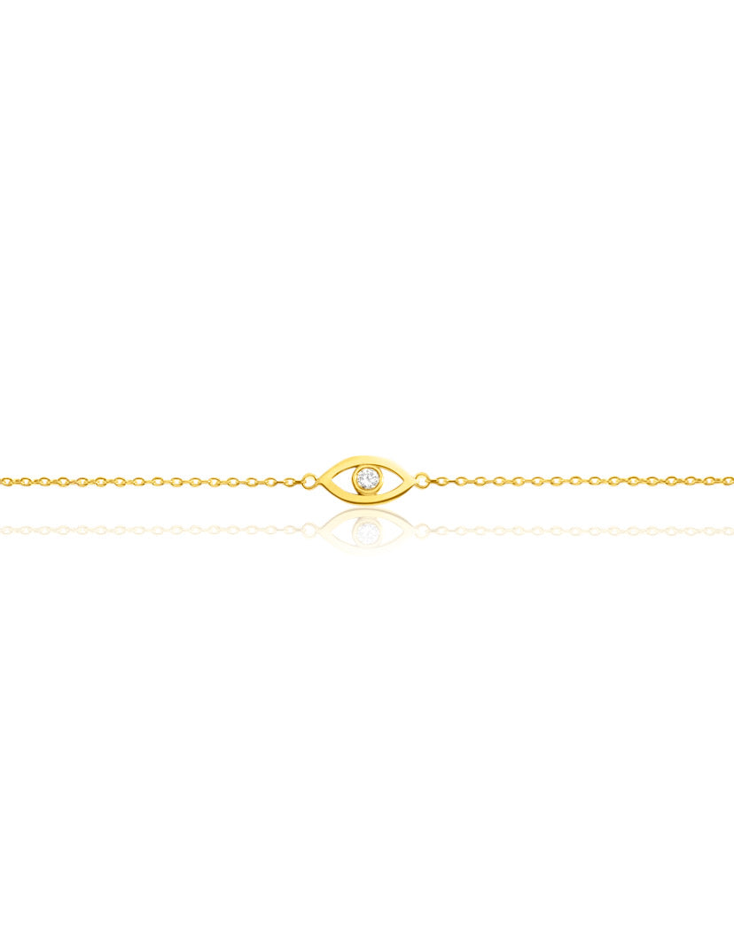 14k Gold Evil Eye Diamond Bracelet