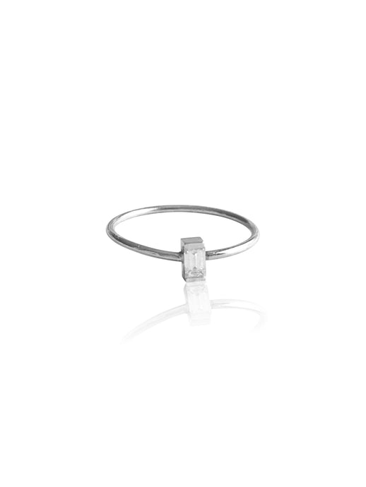 14k Gold Mini Diamond Baguette Ring