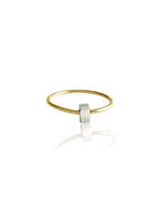 14k Gold Mini Diamond Baguette Ring