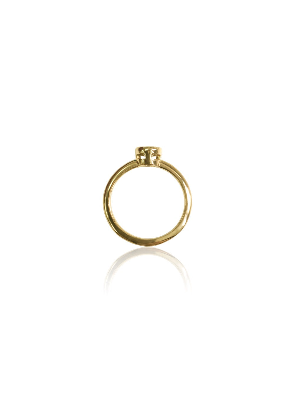 14k Gold Gem/Diamond Bezel Engagement Ring