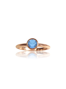 14k Gold Gem/Diamond Bezel Engagement Ring