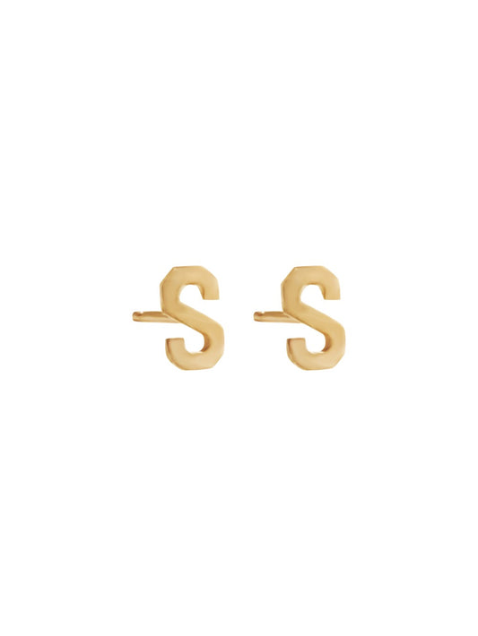 14k Gold Initial Earrings