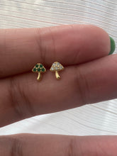 14K Gold Diamond Mushroom Earring