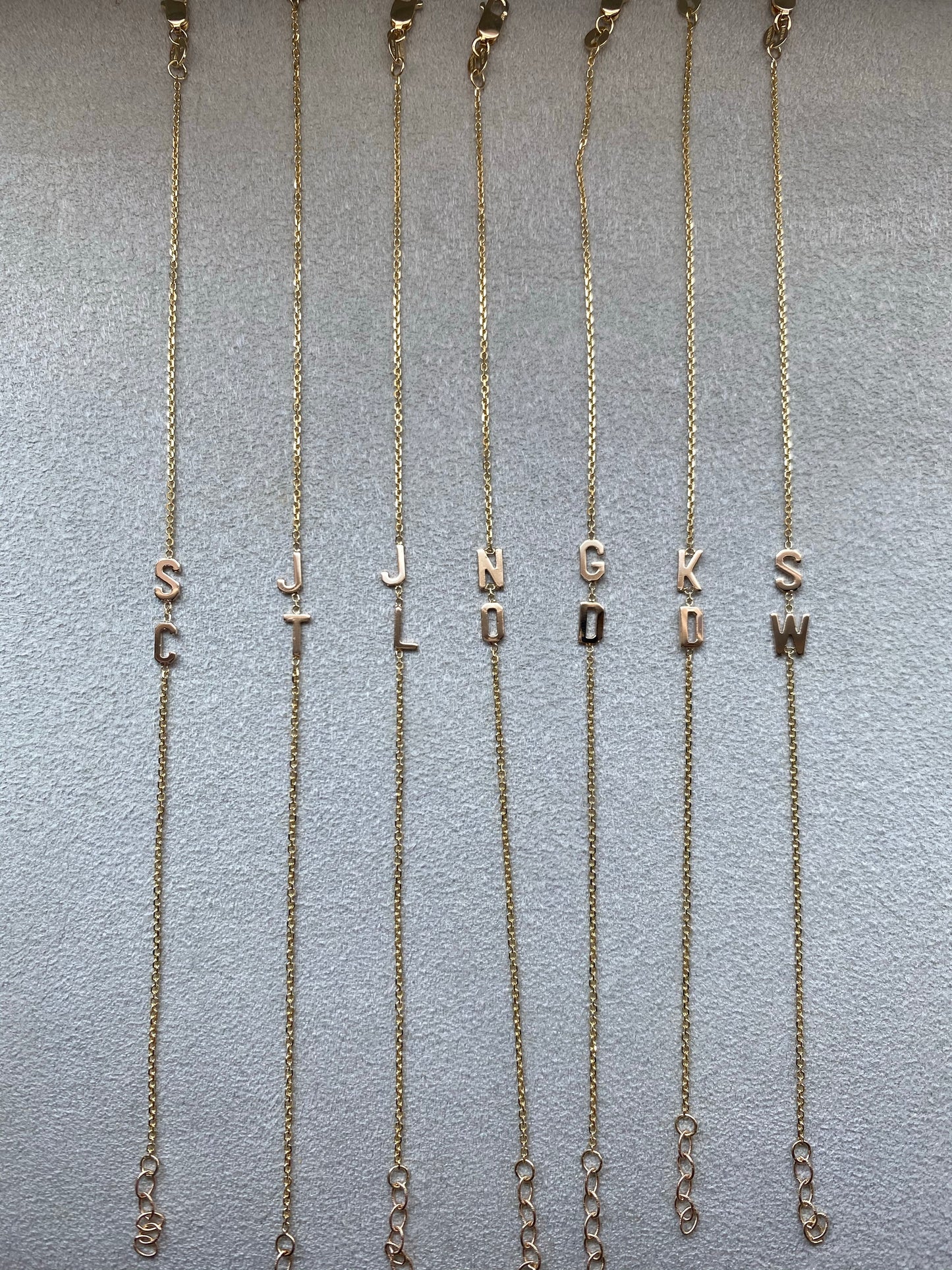 14K Gold Initial Bracelet