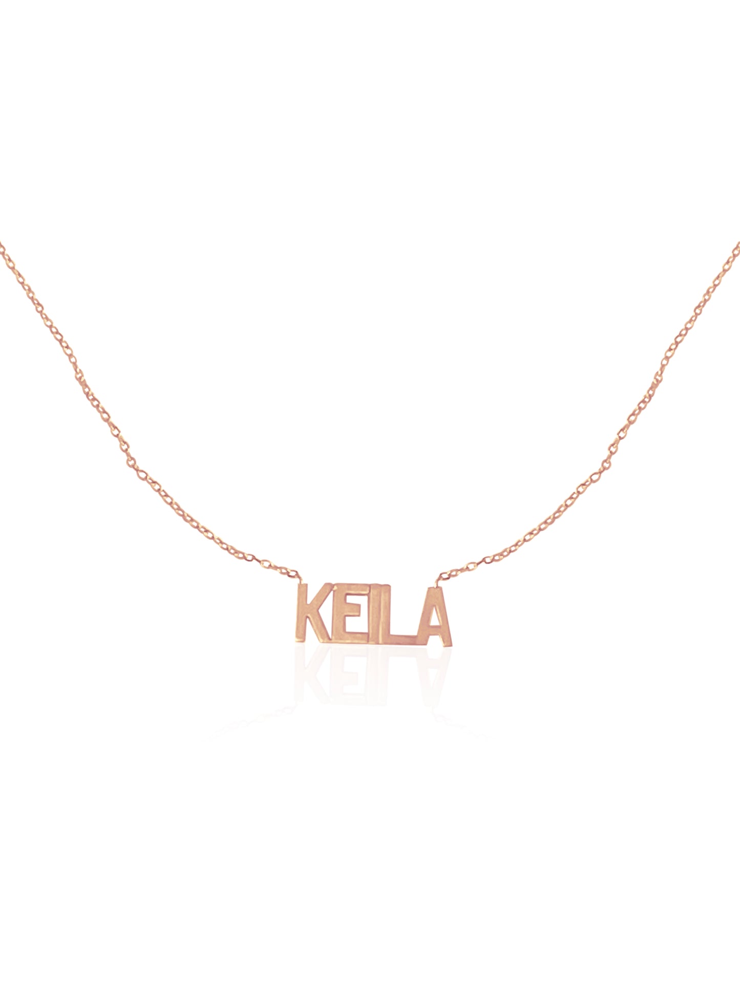 14KT Gold Dainty Nameplate Necklace