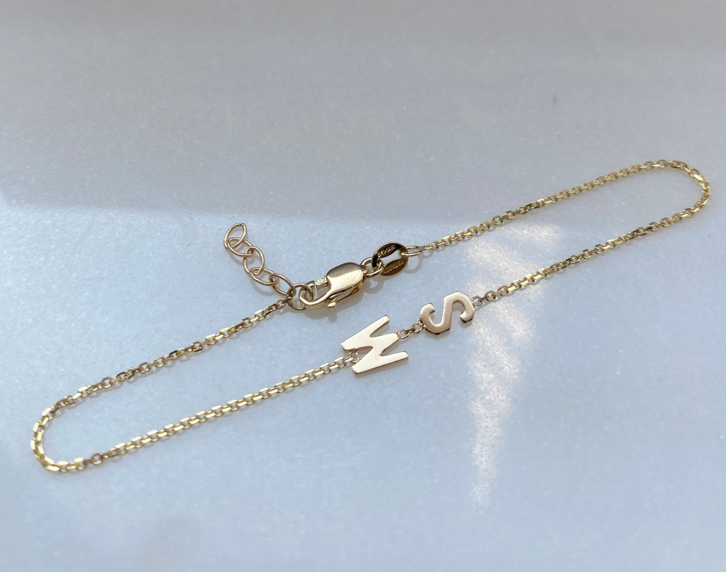 14K Gold Initial Bracelet