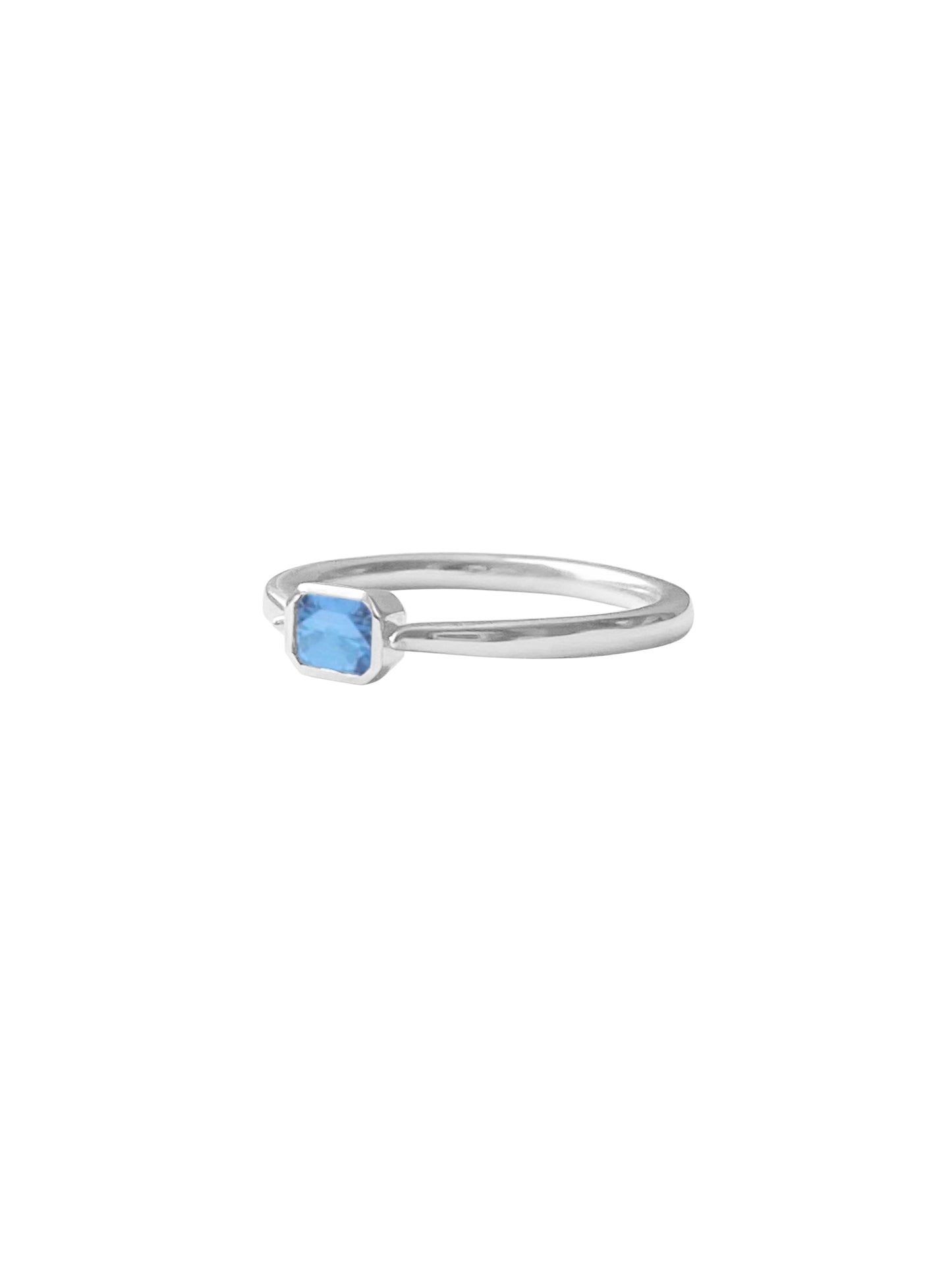 14k Gold Emerald Cut, Birthstone Ring
