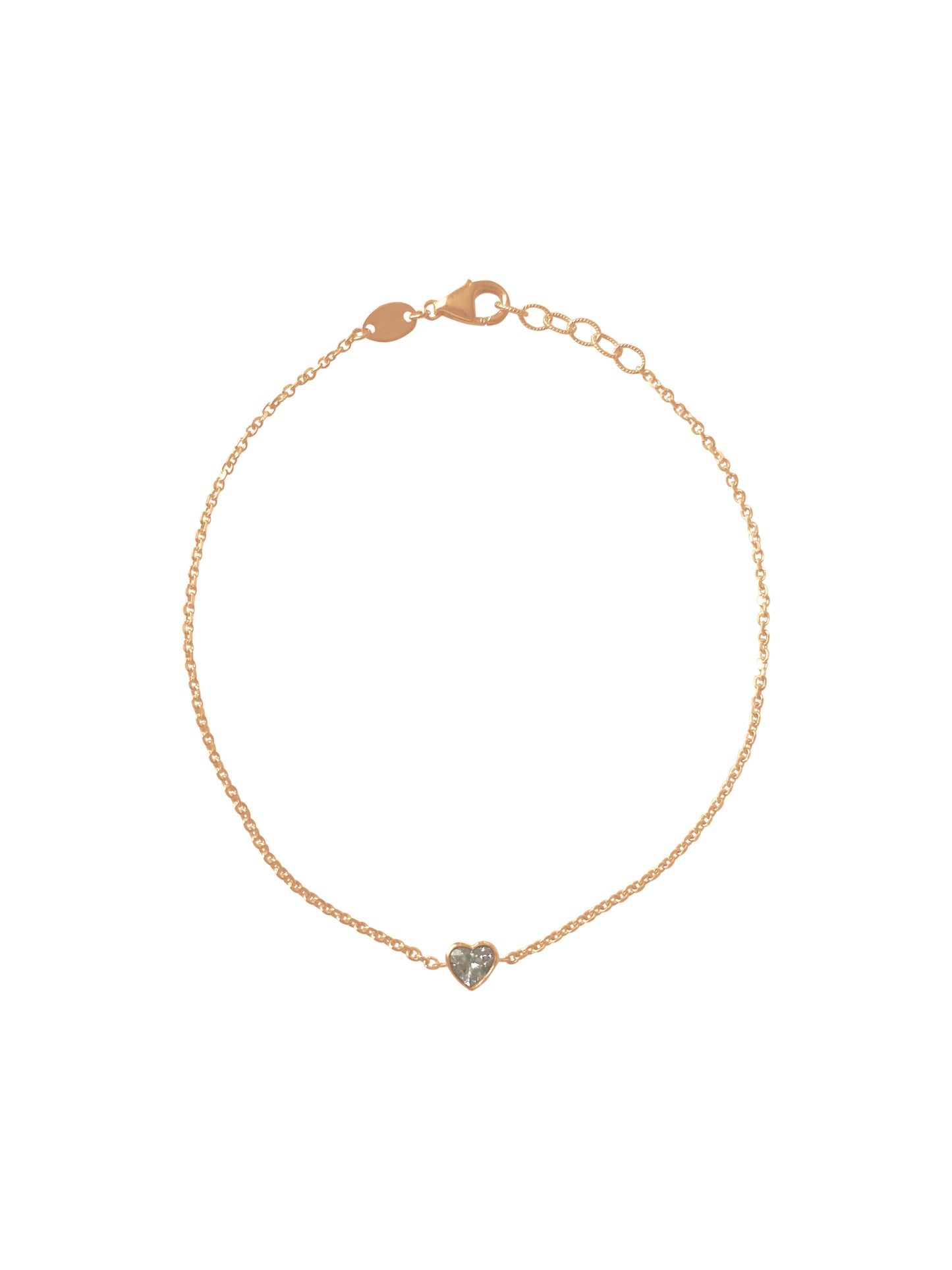 14K Heart Shaped Diamond Bracelet