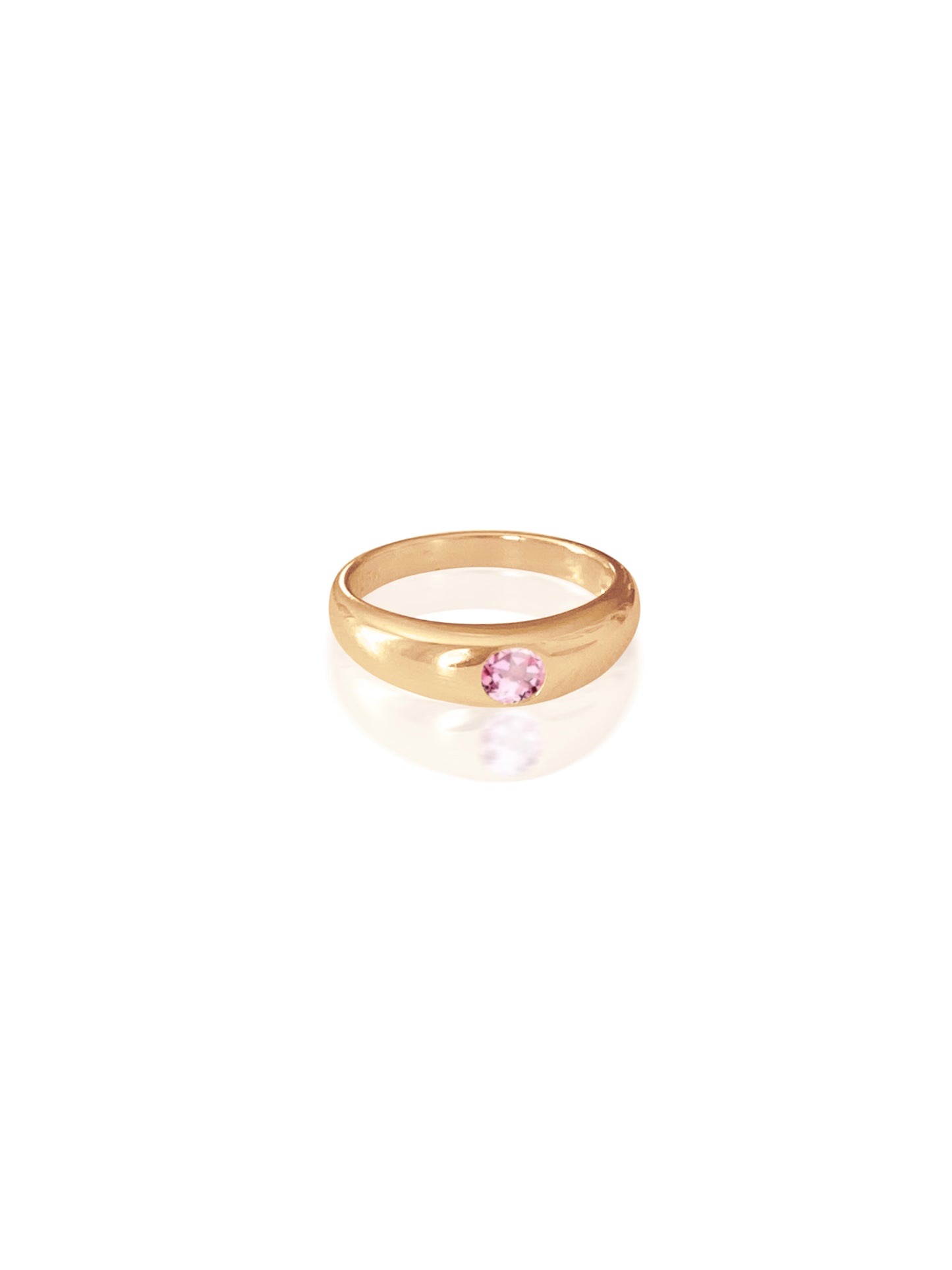 14k Solid Gold Diamond Dome Ring