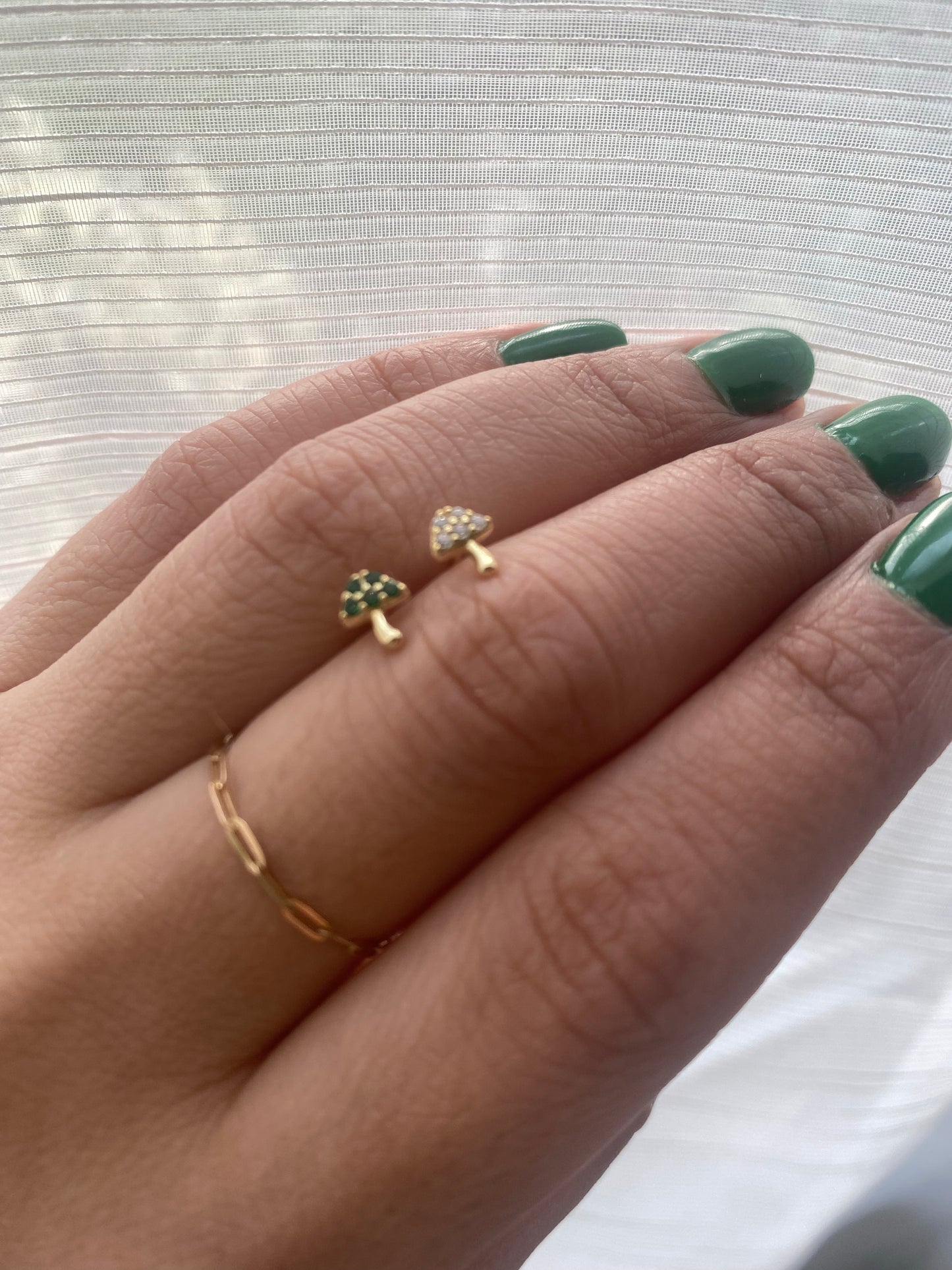 14K Gold Diamond Mushroom Earring