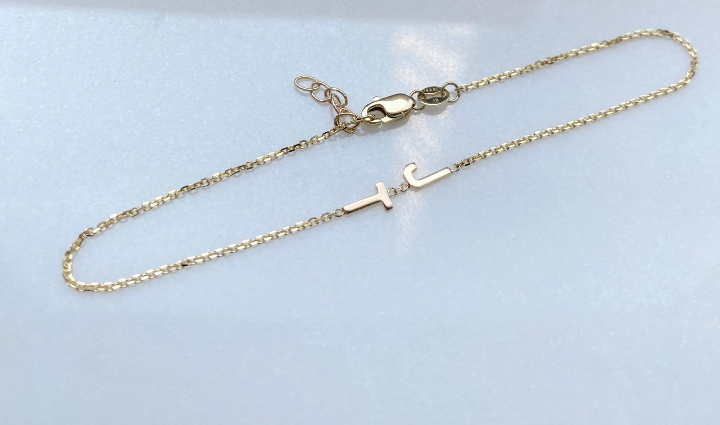 14K Gold Initial Bracelet