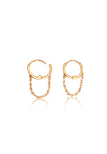 14KT Gold Mini Chain Huggie Clicker Earring