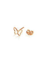 14K Gold Diamond Open Butterfly Earring