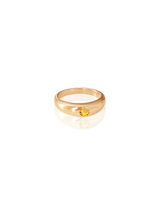 14k Solid Gold Diamond Dome Ring