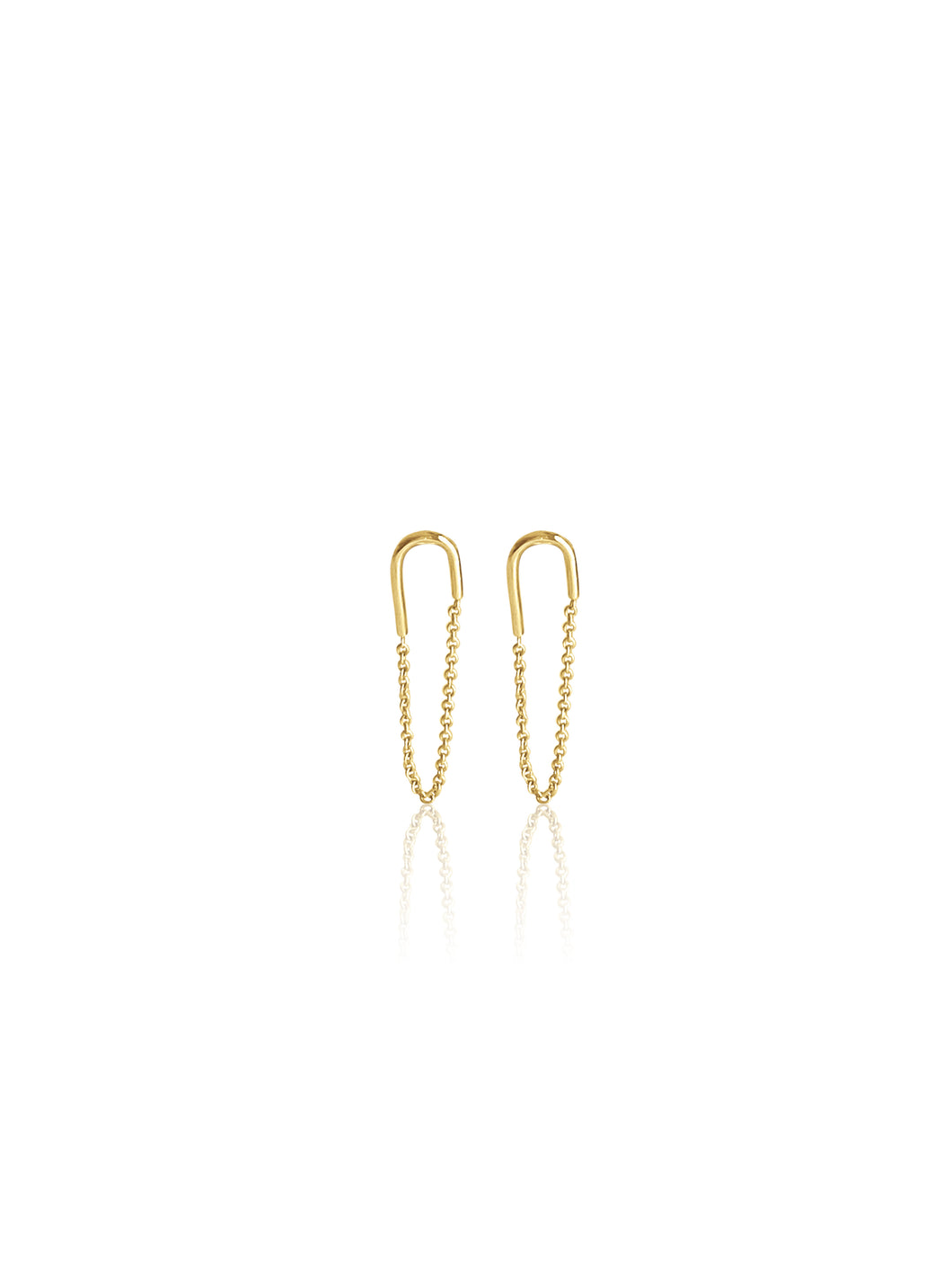 14k Gold Paper Clip Chain Earring