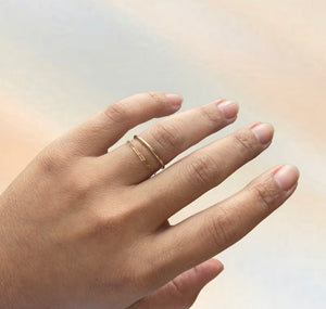 14K Gold Paper Clip Soft Chain Ring