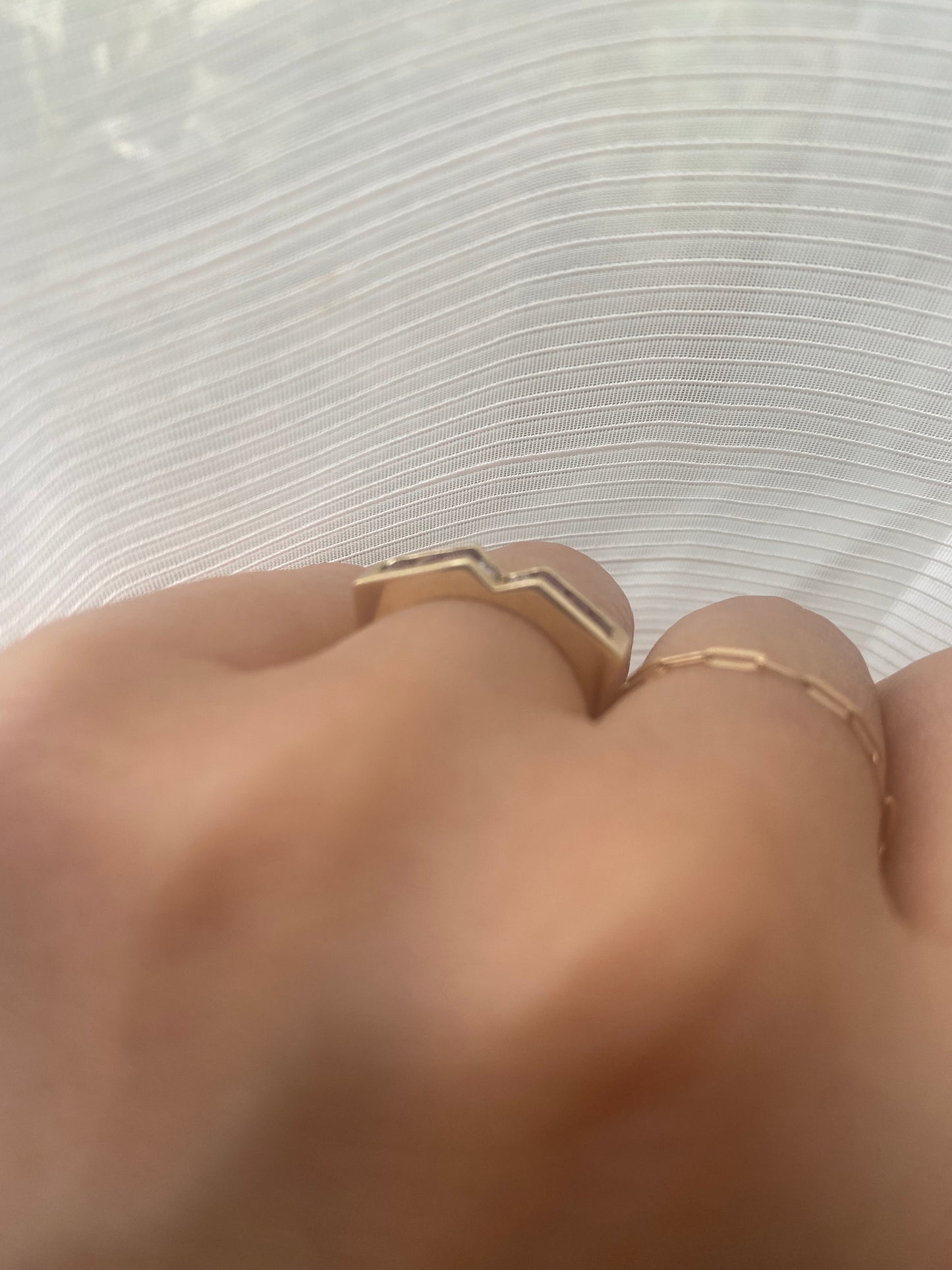14k Gold Geometric Band