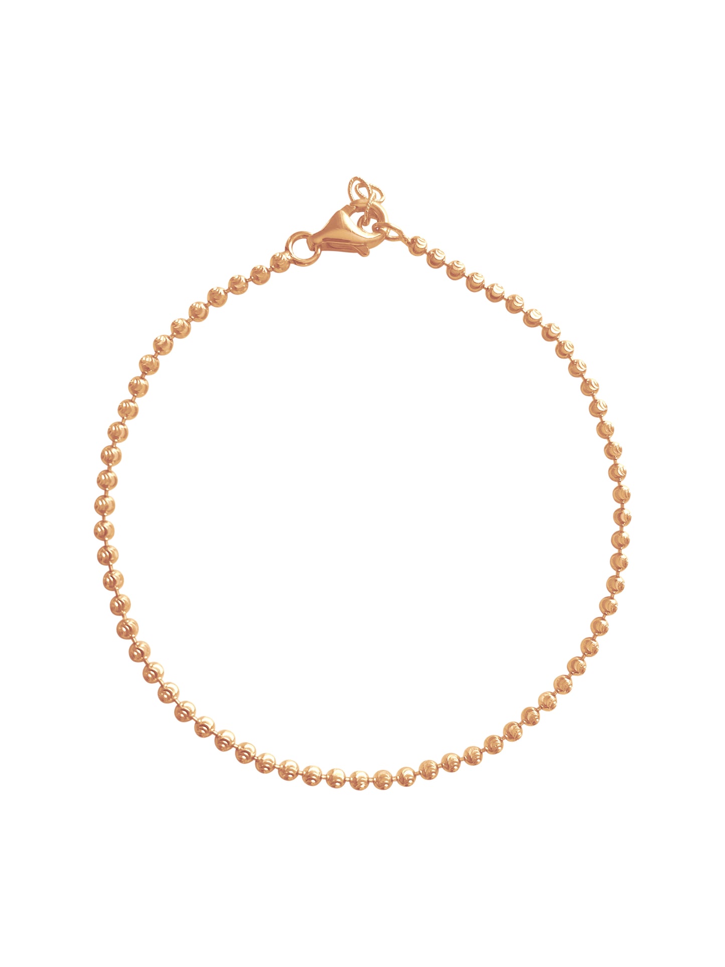 14K Gold Diamond cut Ball Bracelet
