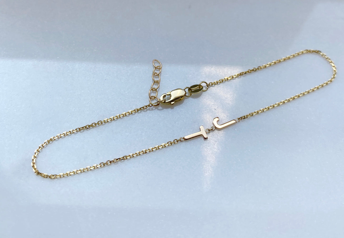 14K Gold Initial Bracelet