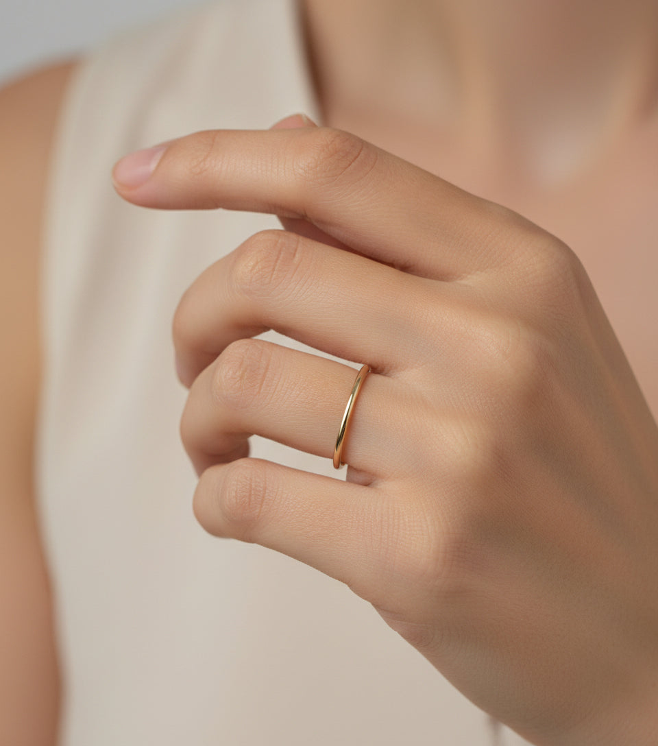 14K Plain Stackable Band