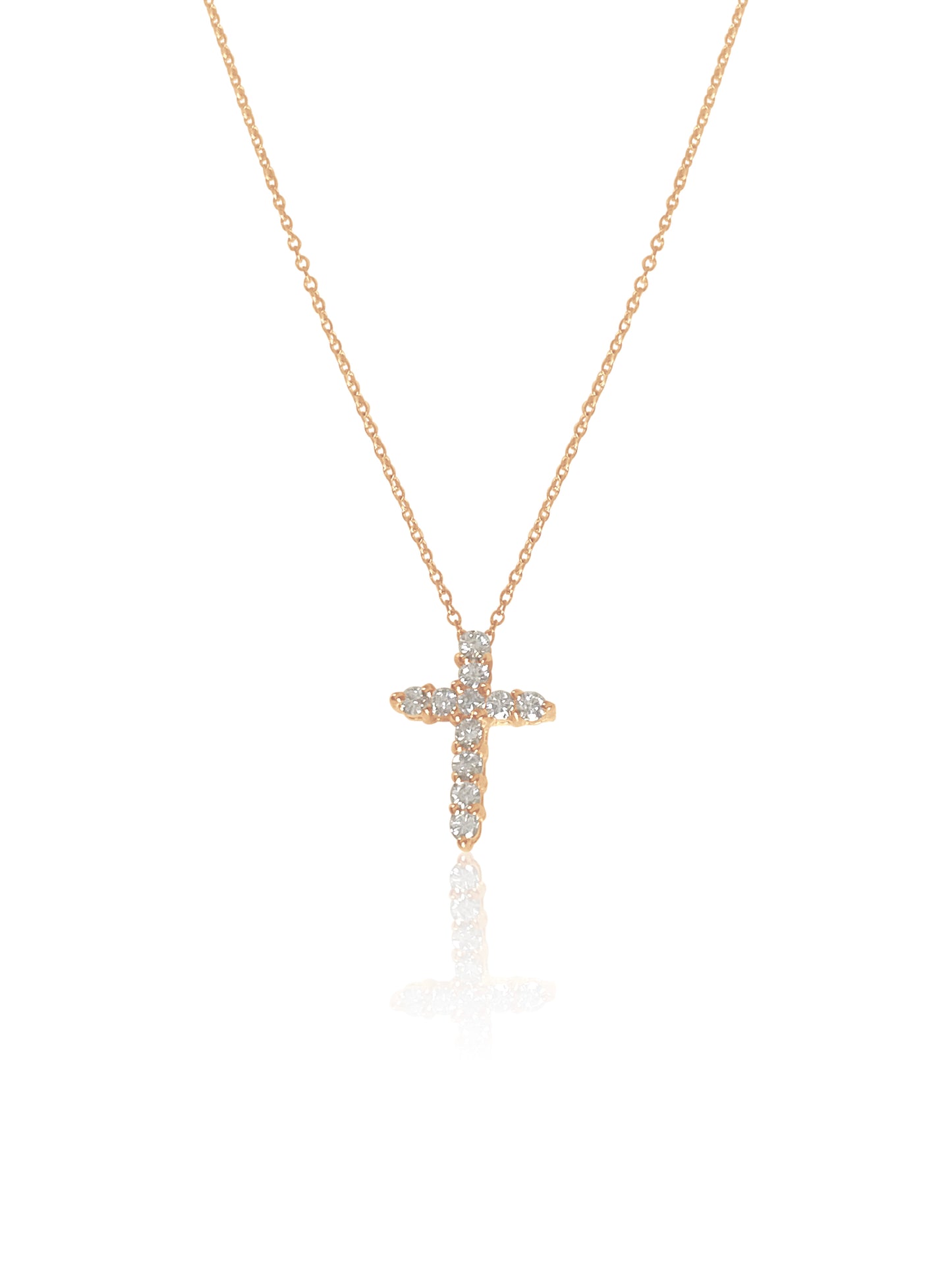 14K Gold Diamond Cross Necklace