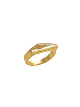14k Solid Gold Turned Diamond Ring