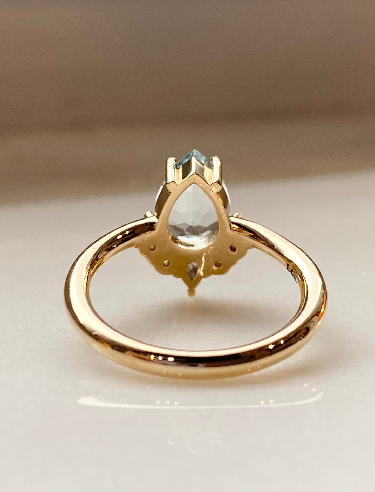 Suyana 14K Aquamarine & Salt and Pepper Diamond Ring