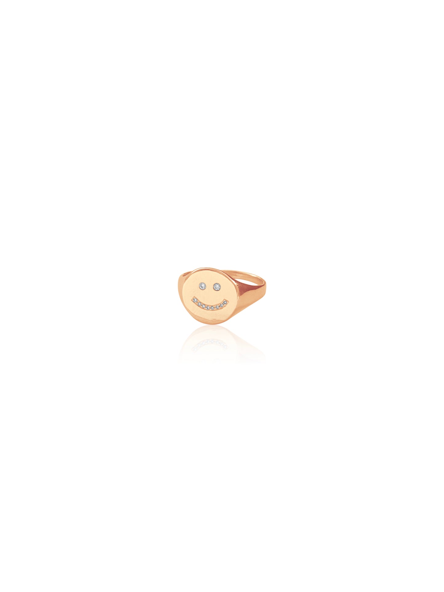 14K Diamond Be Happy Ring