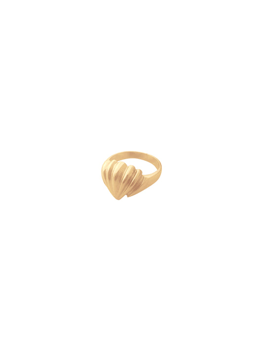 14k Solid Gold Shell Ring