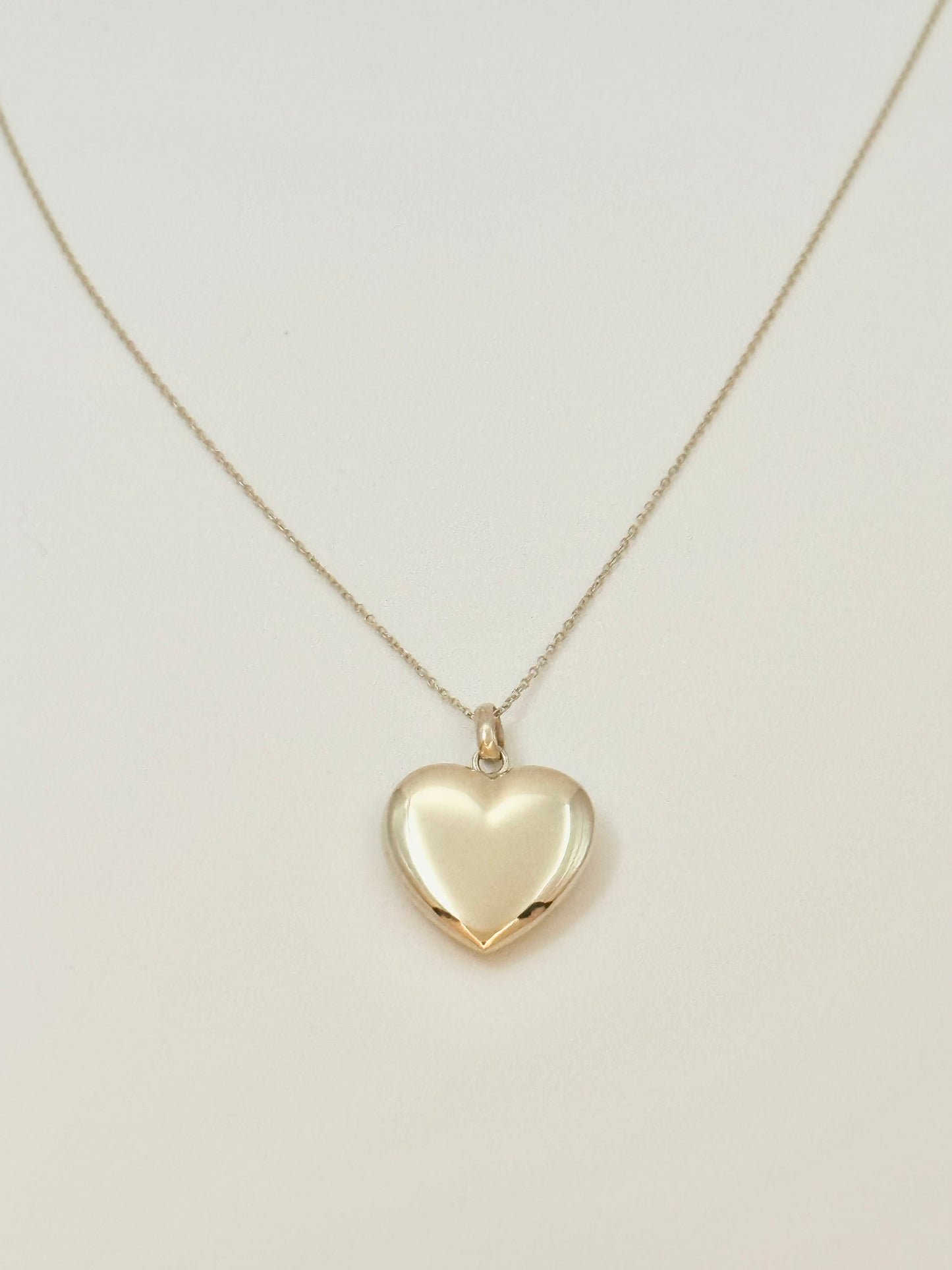 14K Large Puff Heart Necklace