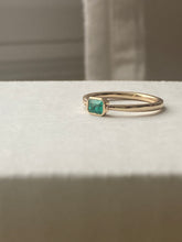 14k Gold Emerald Cut, Birthstone Ring
