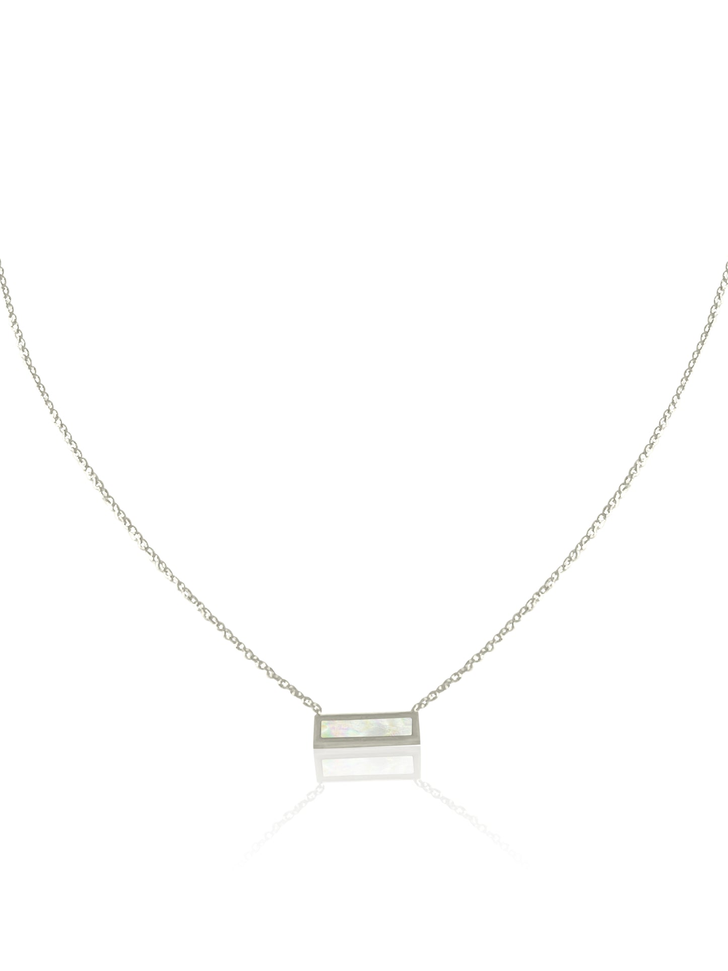 14K Gold Turquoise/Mother Of Pearl Bar Necklace