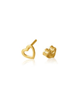 14K Gold Diamond Open Heart Earring