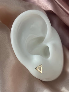 14K Gold Triangle Earring