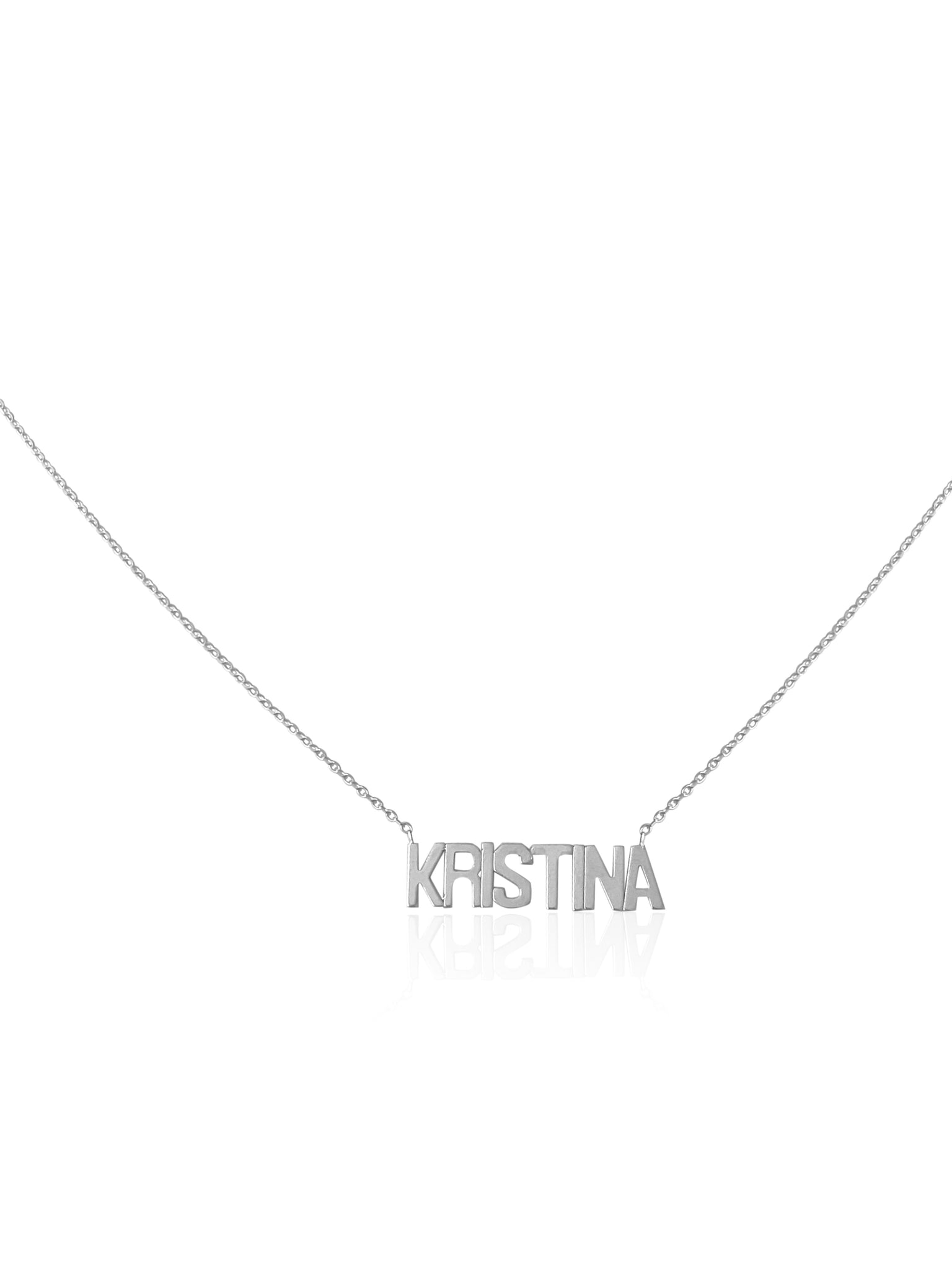 Silver Nameplate Necklace – V THE LABEL