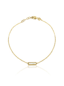14K Gold Turquoise/Mother Of Pearl Bar Bracelet