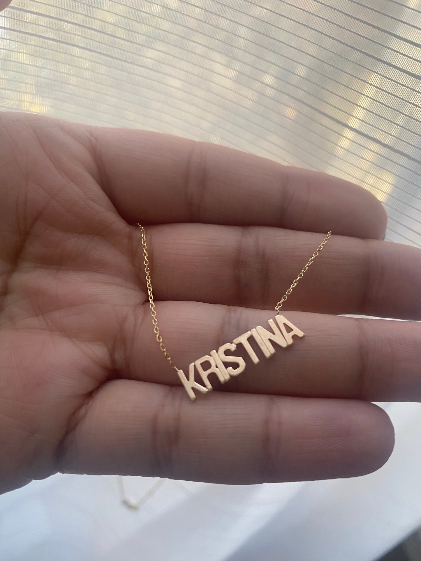 14KT Gold Dainty Nameplate Necklace