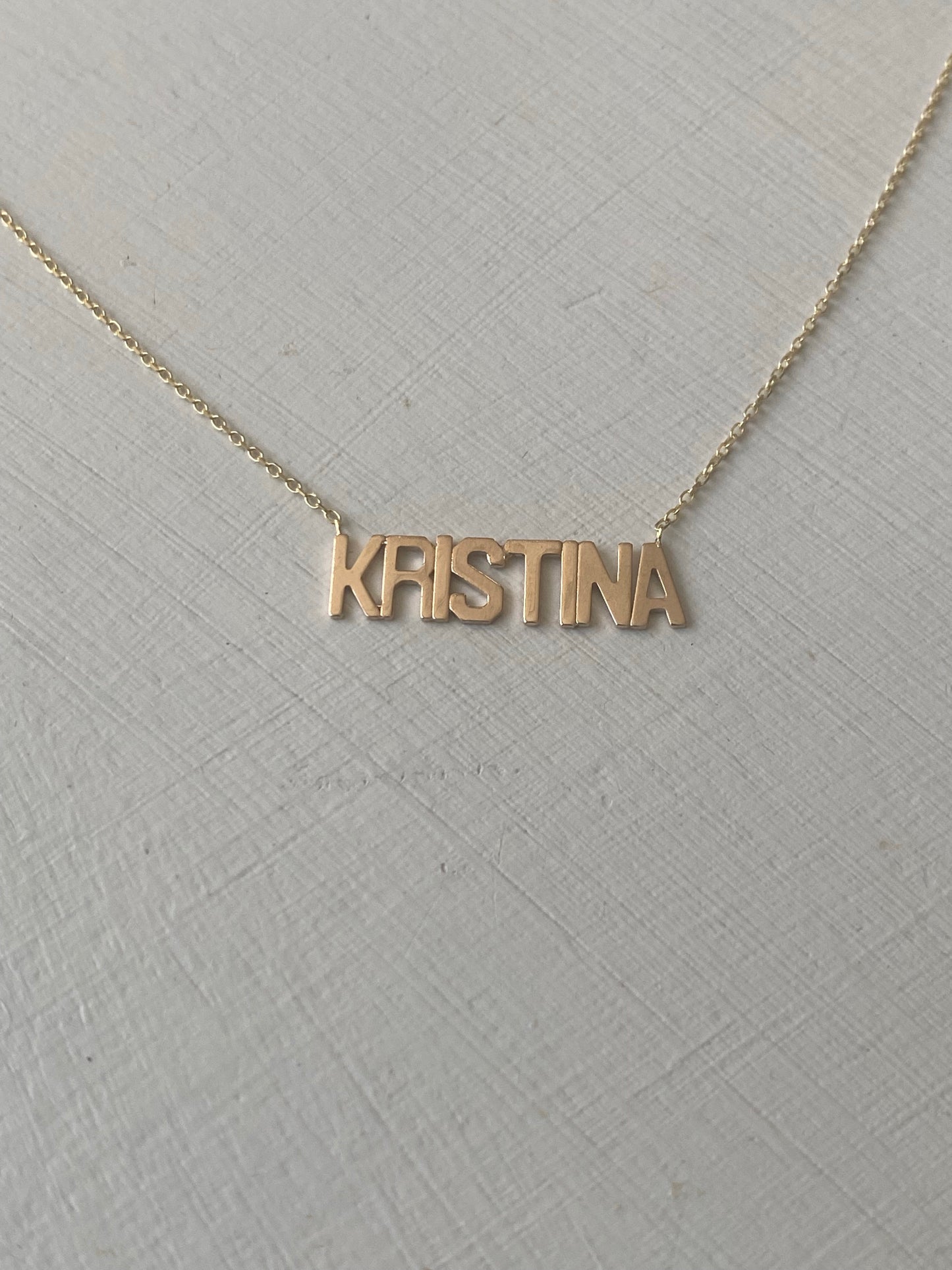 14KT Gold Dainty Nameplate Necklace