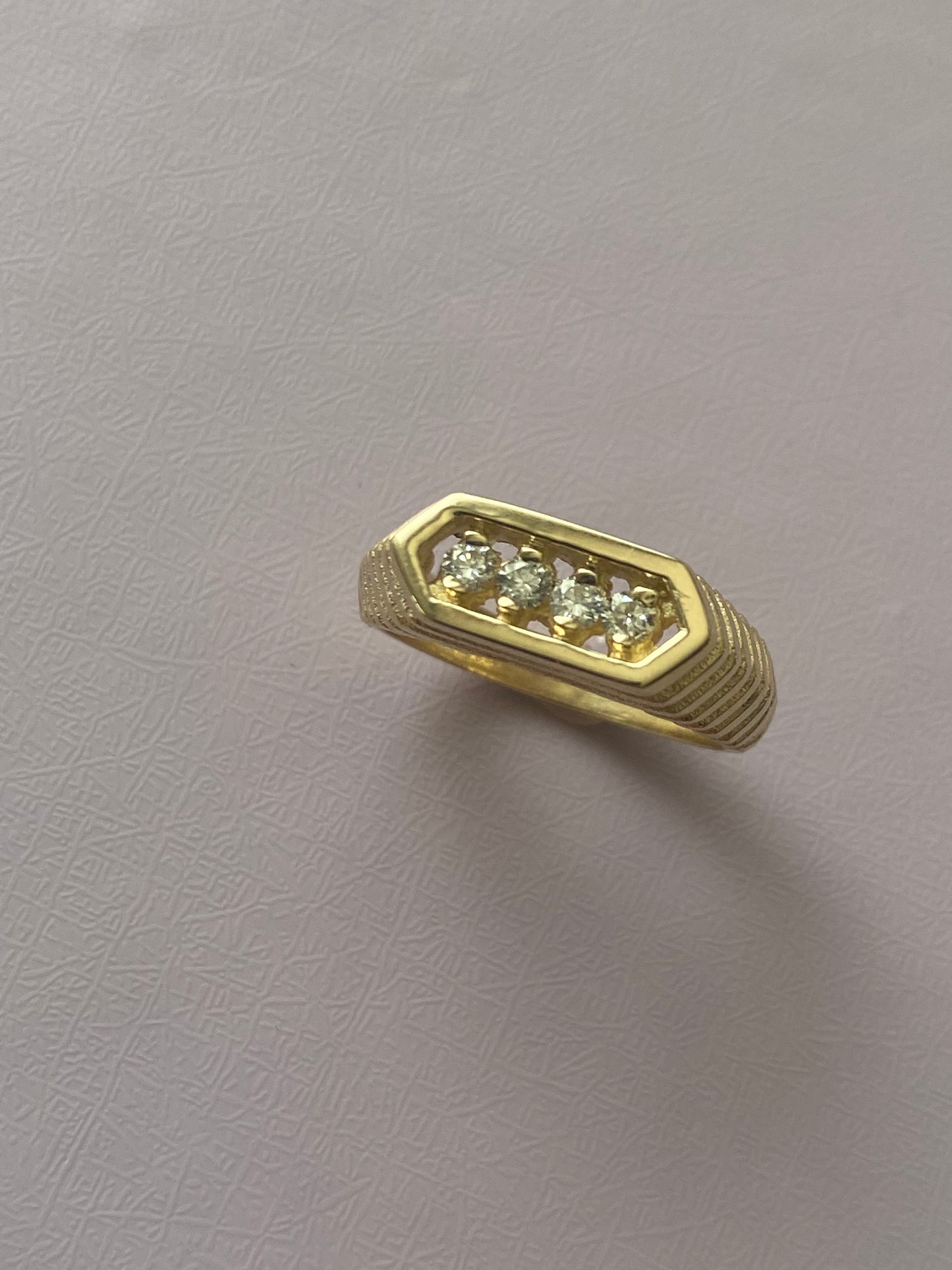 14k Solid Gold Mirror Diamond Ring