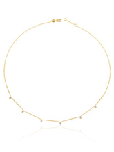14k Gold Dangling Prong Mini Diamond Necklace