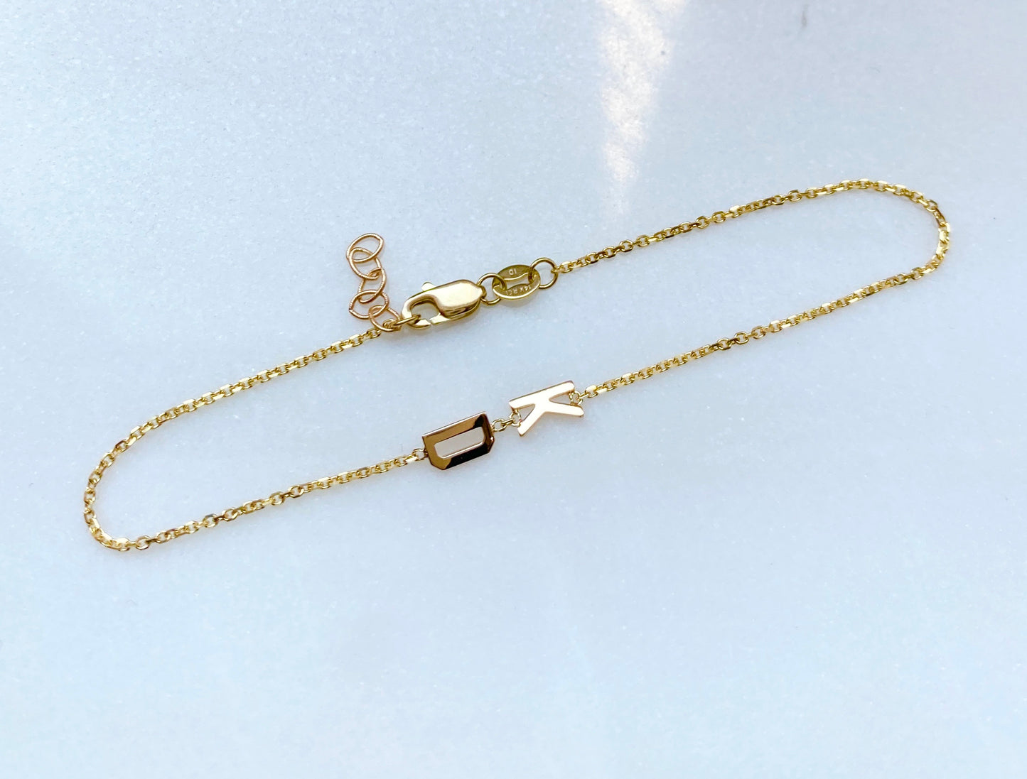 14K Gold Initial Bracelet