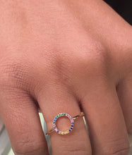Michelle 14K Rainbow Sapphire Circle Ring