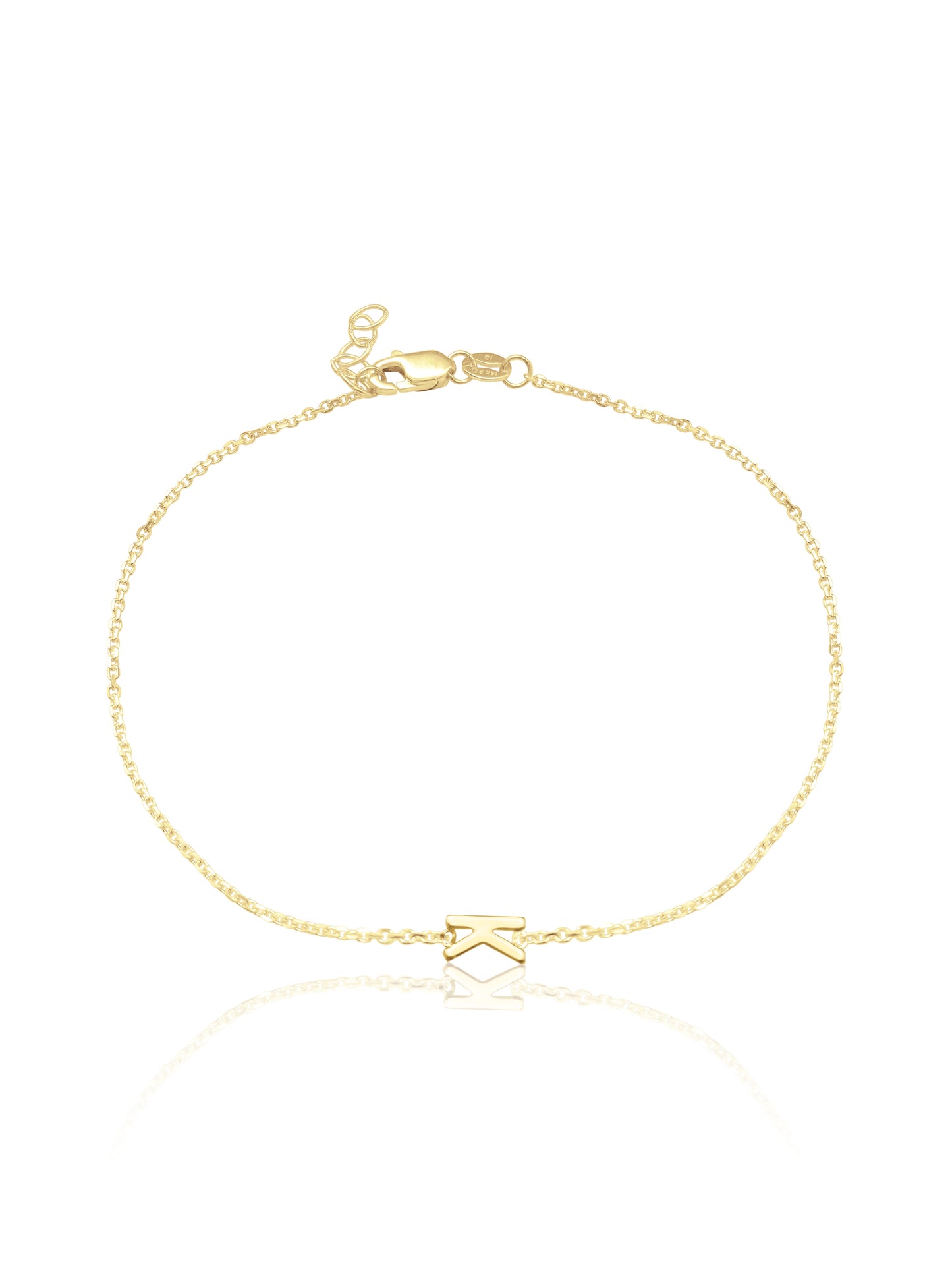14K Gold Initial Bracelet